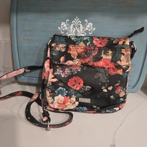 Carlos by Carlos Santana Black Floral Crossbody Bag